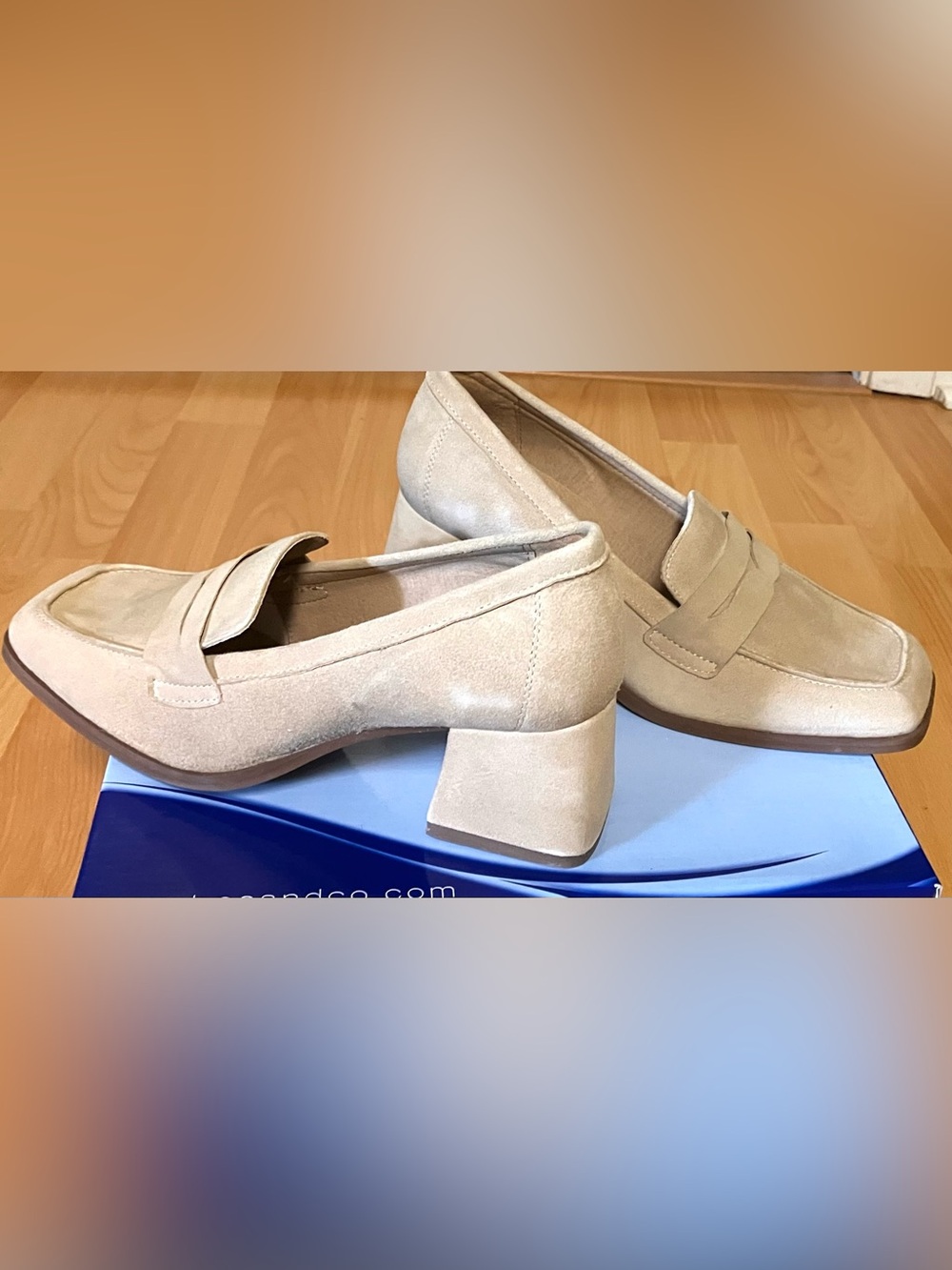 Bos. & Co. Beige Suede Amari Loafer Pumps: Size EU 39 (approximately USA 8.5)